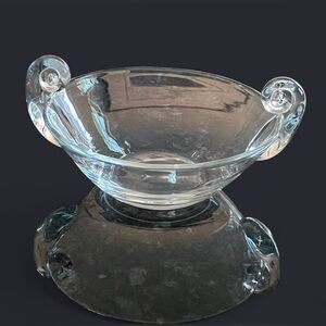 BADASH Crystal Chelsea 10” Bowl with Scroll Handles Signed